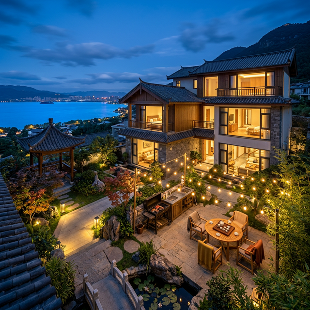 滇池边两连栋别墅